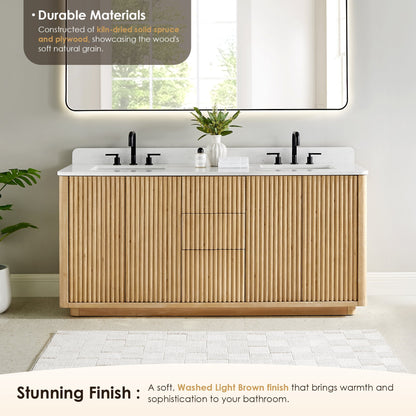 Altair Designs Clayton 72" double vanity with top - 580072-WL-GW-NM
