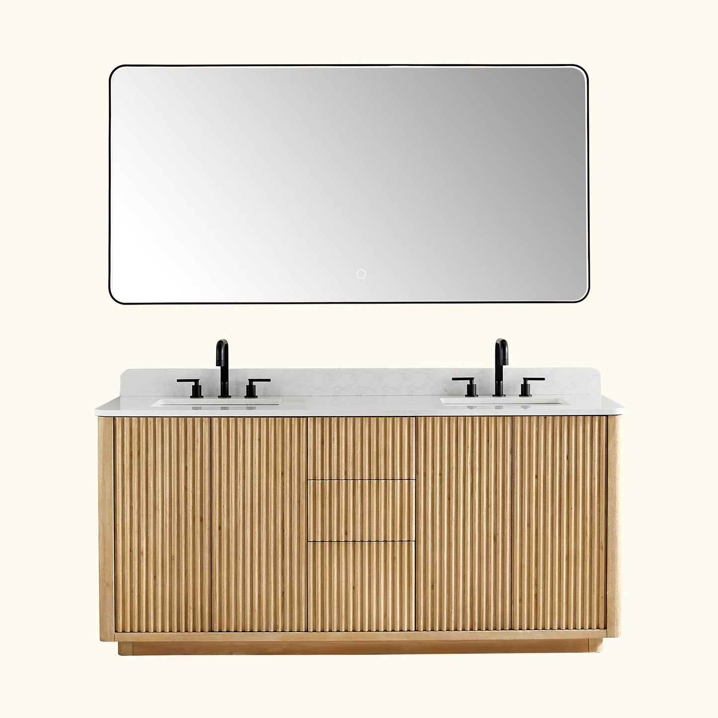 Altair Designs Clayton 72" double vanity with top - 580072-WL-GW-NM