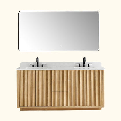 Altair Designs Clayton 72" double vanity with top - 580072-WL-GW-NM