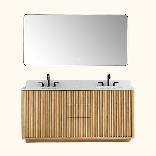Altair Designs Clayton 72" double vanity with top - 580072-WL-GW-NM