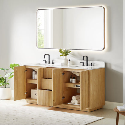 Altair Designs Clayton 72" double vanity with top - 580072-WL-GW-NM