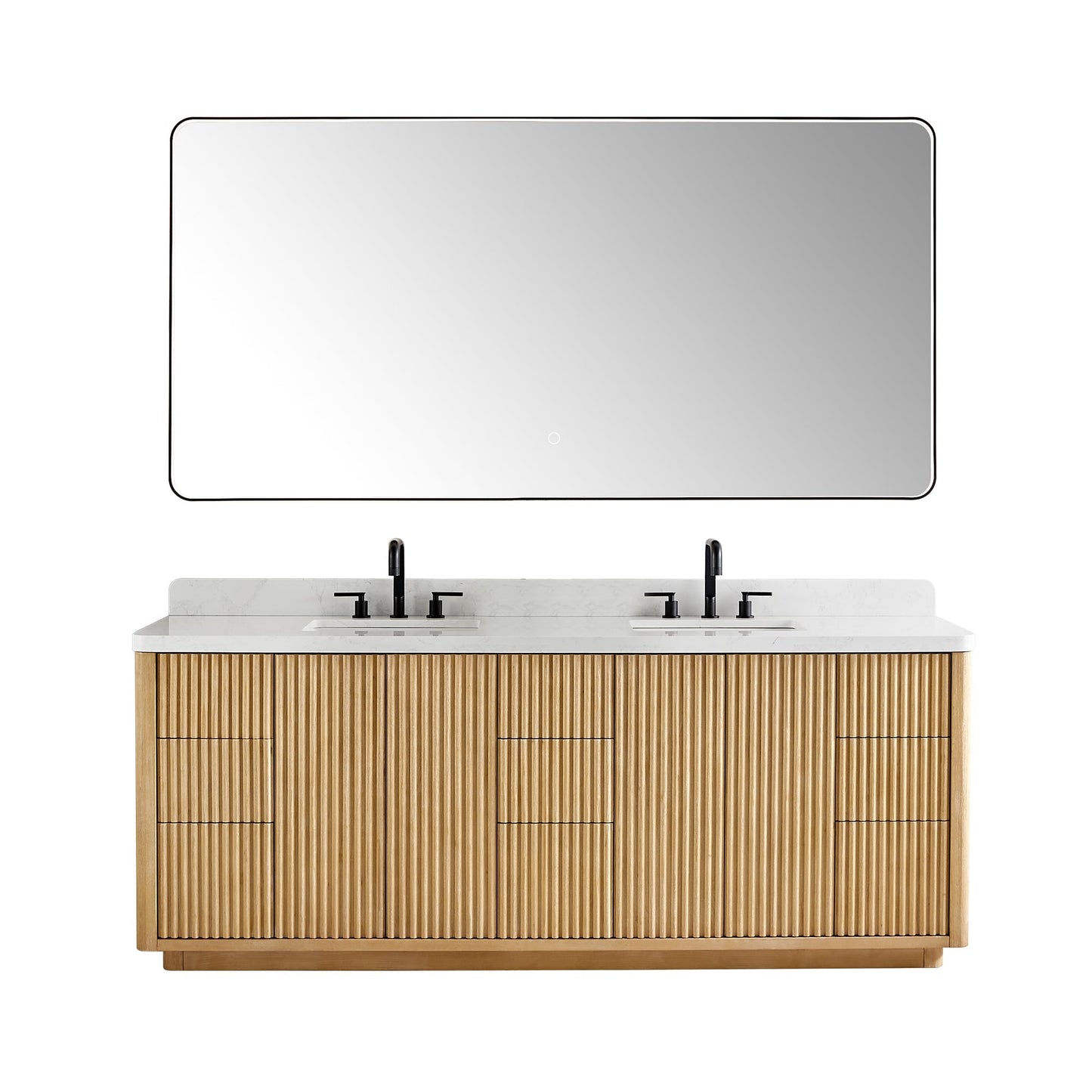 Altair Designs Clayton 84" double vanity with top - 580084-WL-GW-NM