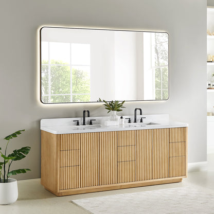 Altair Designs Clayton 84" double vanity with top - 580084-WL-GW-NM