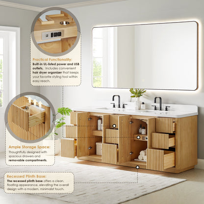 Altair Designs Clayton 84" double vanity with top - 580084-WL-GW-NM