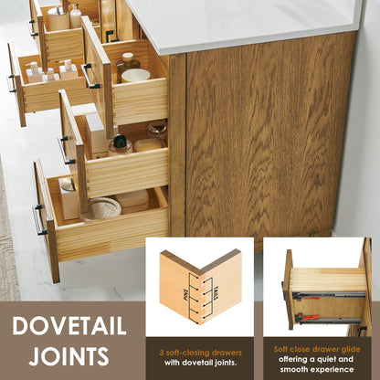 Altair Designs Clara 36"/48"/60"/72" single/double vanity with top - 587036-WB-CTQ-NM