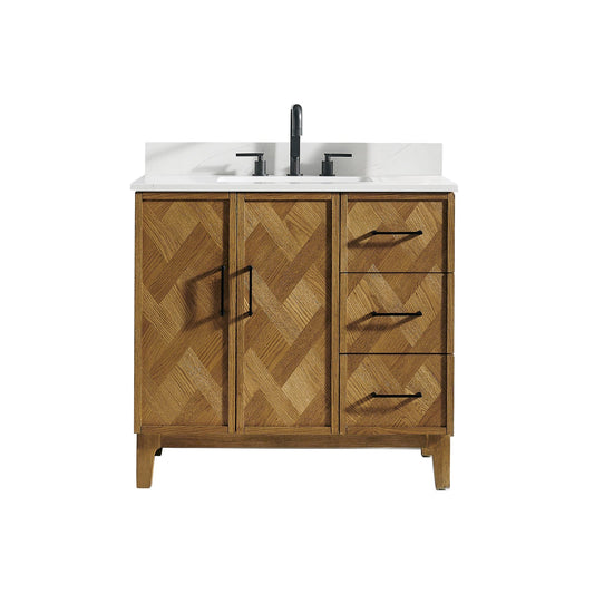 Altair Designs Clara 36"/48"/60"/72" single/double vanity with top - 587036-WB-CTQ-NM