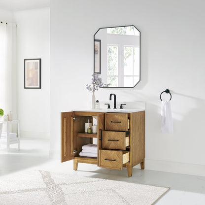 Altair Designs Clara 36"/48"/60"/72" single/double vanity with top - 587036-WB-CTQ-NM