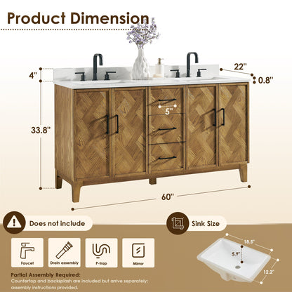 Altair Designs Clara 36"/48"/60"/72" single/double vanity with top - 587036-WB-CTQ-NM