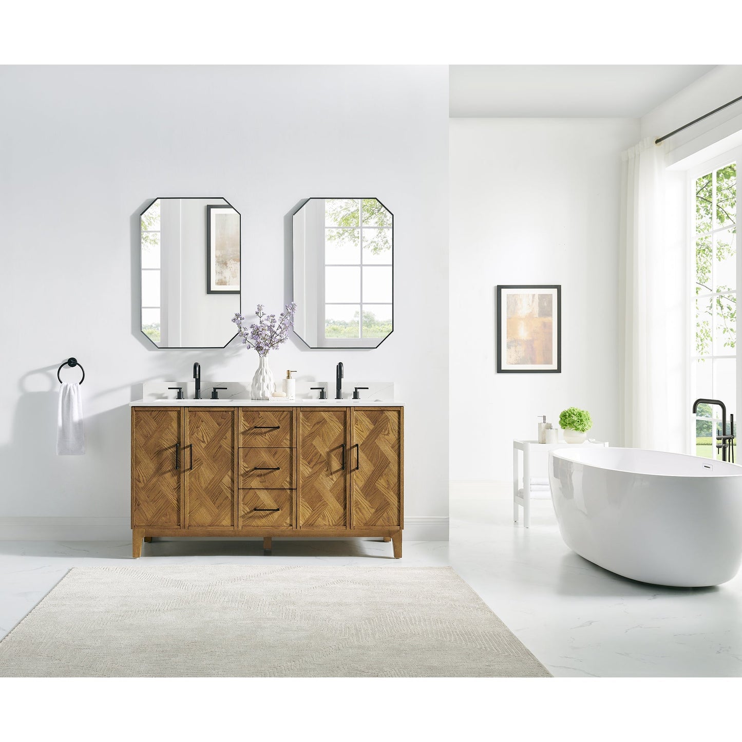 Altair Designs Clara 36"/48"/60"/72" single/double vanity with top - 587036-WB-CTQ-NM