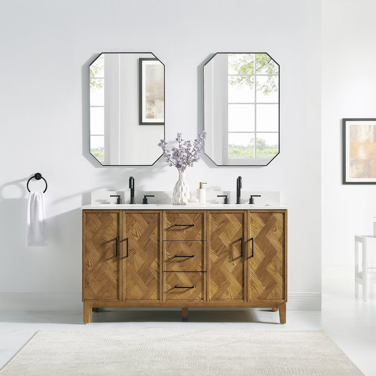 Altair Designs Clara 36"/48"/60"/72" single/double vanity with top - 587036-WB-CTQ-NM