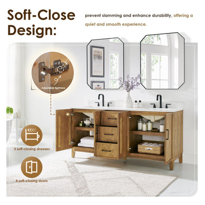Altair Designs Clara 36"/48"/60"/72" single/double vanity with top - 587036-WB-CTQ-NM