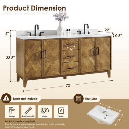 Altair Designs Clara 36"/48"/60"/72" single/double vanity with top - 587036-WB-CTQ-NM