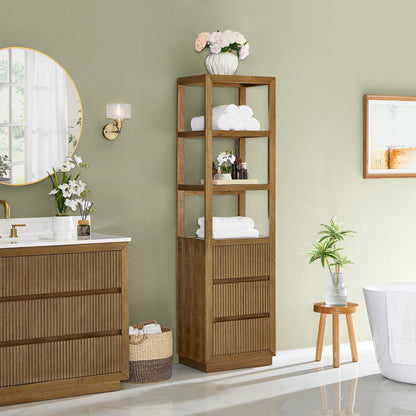 Altair Designs Navan 20" Freestanding Linen Cabinet in Weathered Brown - 588020-SCB-WB