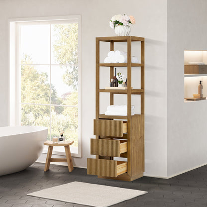 Altair Designs Navan 20" Freestanding Linen Cabinet in Weathered Brown - 588020-SCB-WB