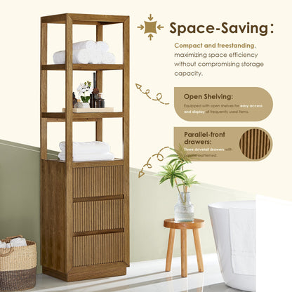 Altair Designs Navan 20" Freestanding Linen Cabinet in Weathered Brown - 588020-SCB-WB