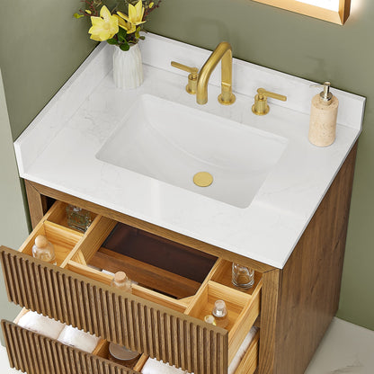 Altair Designs Navan 30"/36"/48"/60"/72" single/double vanity with top - 588030-WB-GW-NM