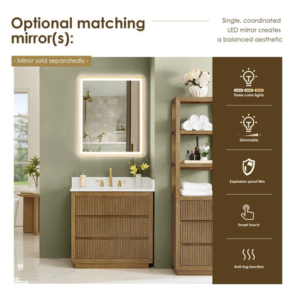 Altair Designs Navan 30"/36"/48"/60"/72" single/double vanity with top - 588030-WB-GW-NM