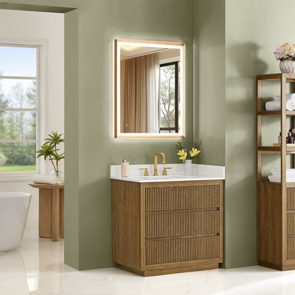 Altair Designs Navan 30"/36"/48"/60"/72" single/double vanity with top - 588030-WB-GW-NM