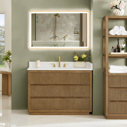Altair Designs Navan 30"/36"/48"/60"/72" single/double vanity with top - 588030-WB-GW-NM