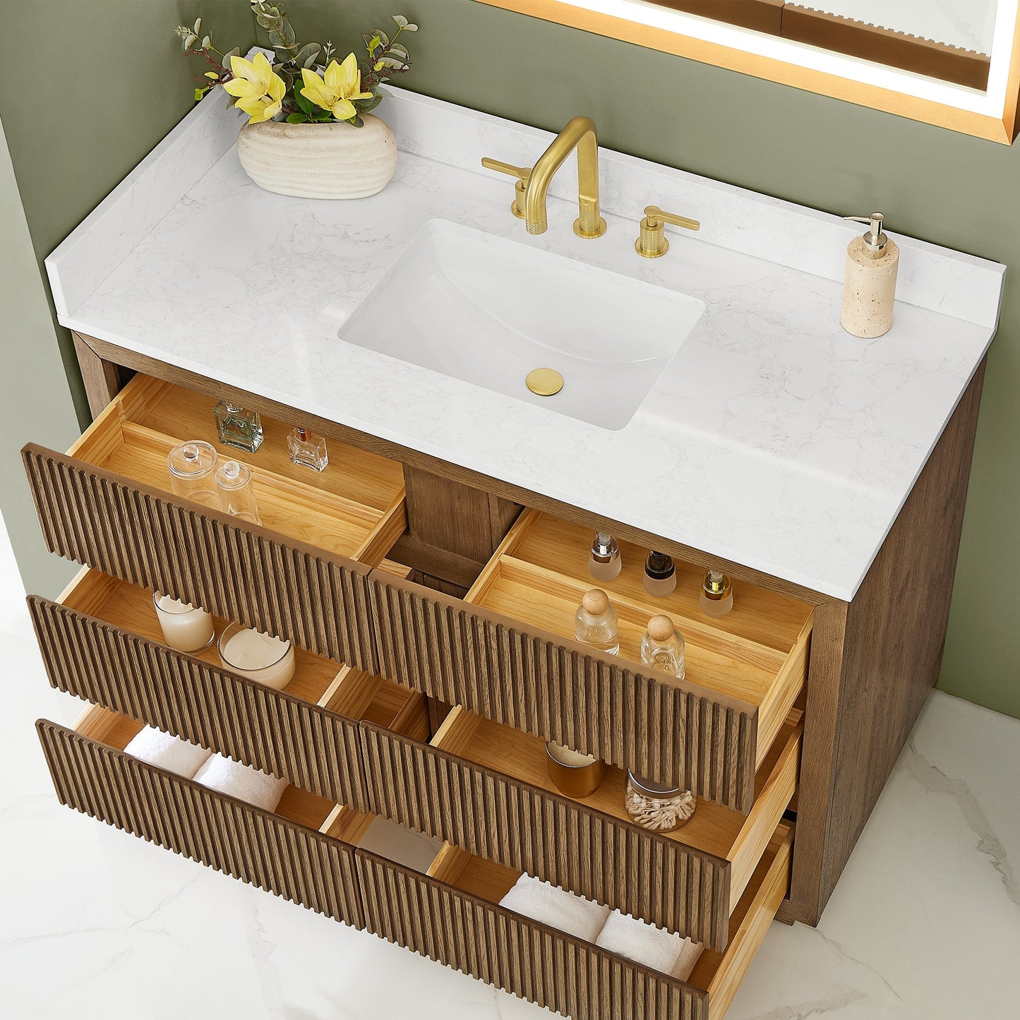 Altair Designs Navan 30"/36"/48"/60"/72" single/double vanity with top - 588030-WB-GW-NM