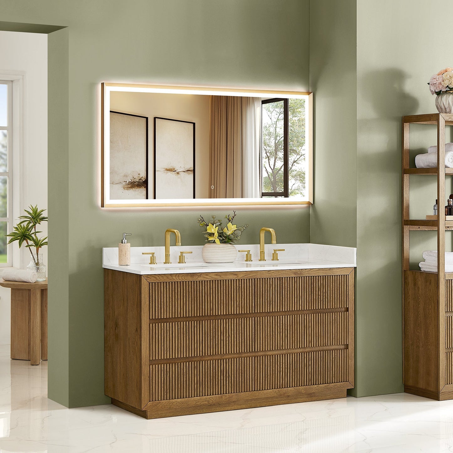 Altair Designs Navan 30"/36"/48"/60"/72" single/double vanity with top - 588030-WB-GW-NM
