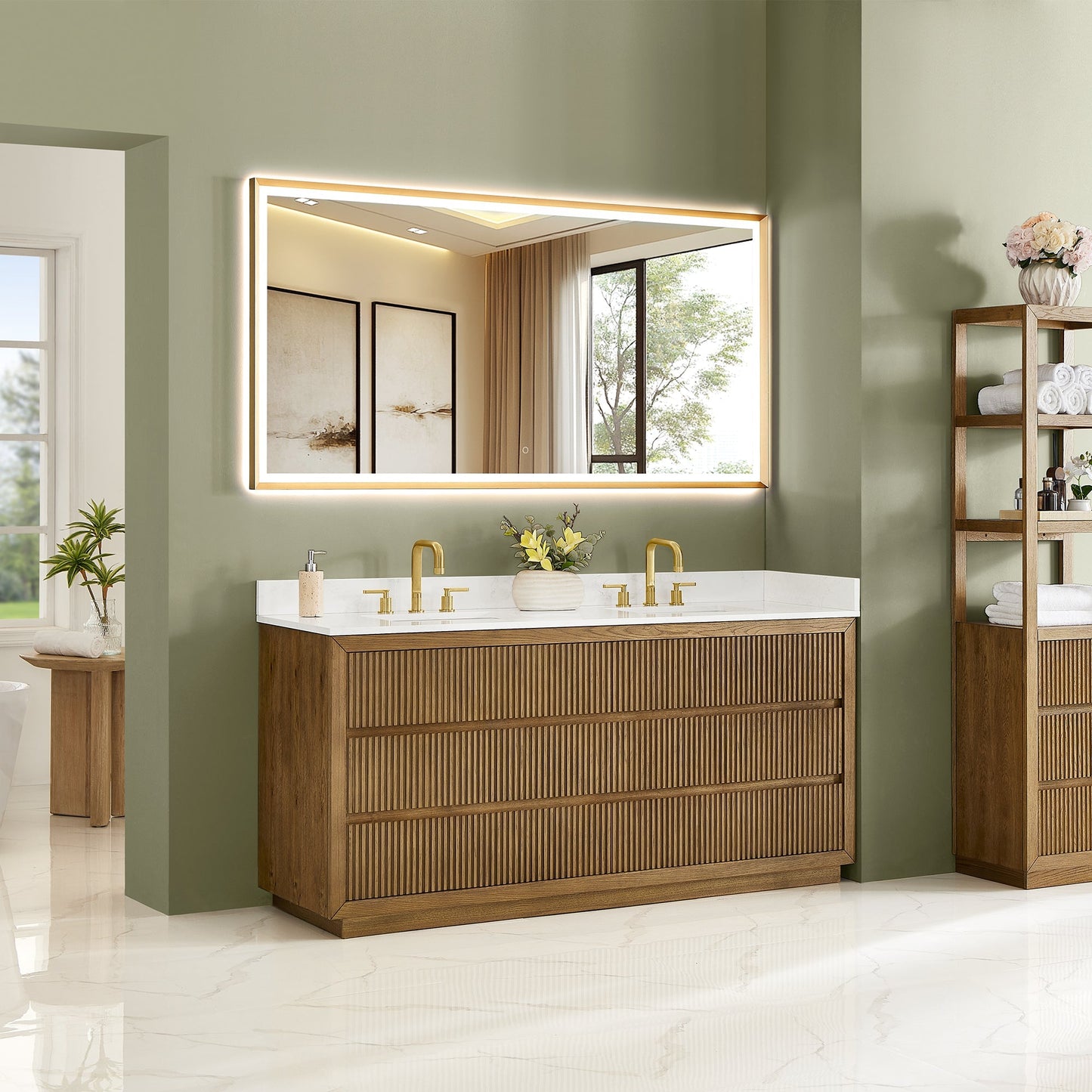 Altair Designs Navan 30"/36"/48"/60"/72" single/double vanity with top - 588030-WB-GW-NM