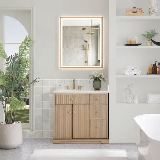 Altair Designs Barnett 36"/48"/60“/72" single/double vanity with top - 589036-NK-GW-NM