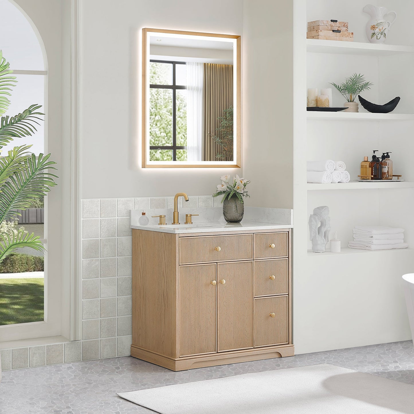 Altair Designs Barnett 36"/48"/60“/72" single/double vanity with top - 589036-NK-GW-NM