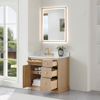 Altair Designs Barnett 36"/48"/60“/72" single/double vanity with top - 589036-NK-GW-NM