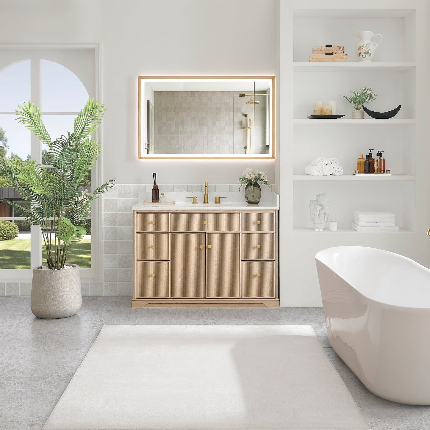 Altair Designs Barnett 36"/48"/60“/72" single/double vanity with top - 589036-NK-GW-NM