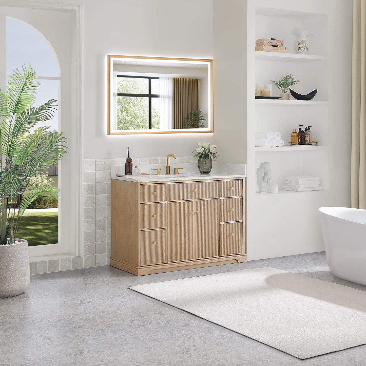Altair Designs Barnett 36"/48"/60“/72" single/double vanity with top - 589036-NK-GW-NM