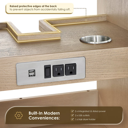 Altair Designs Barnett 36"/48"/60“/72" single/double vanity with top - 589036-NK-GW-NM