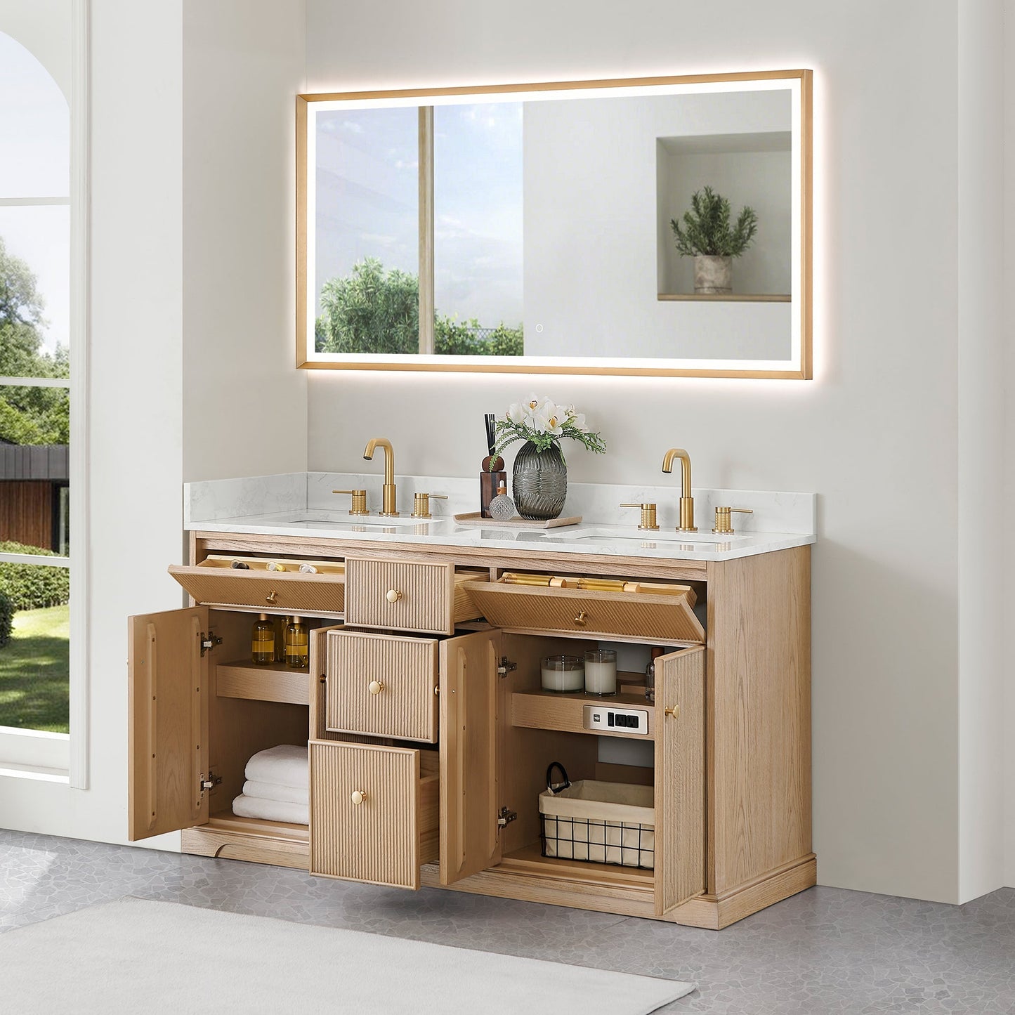 Altair Designs Barnett 36"/48"/60“/72" single/double vanity with top - 589036-NK-GW-NM