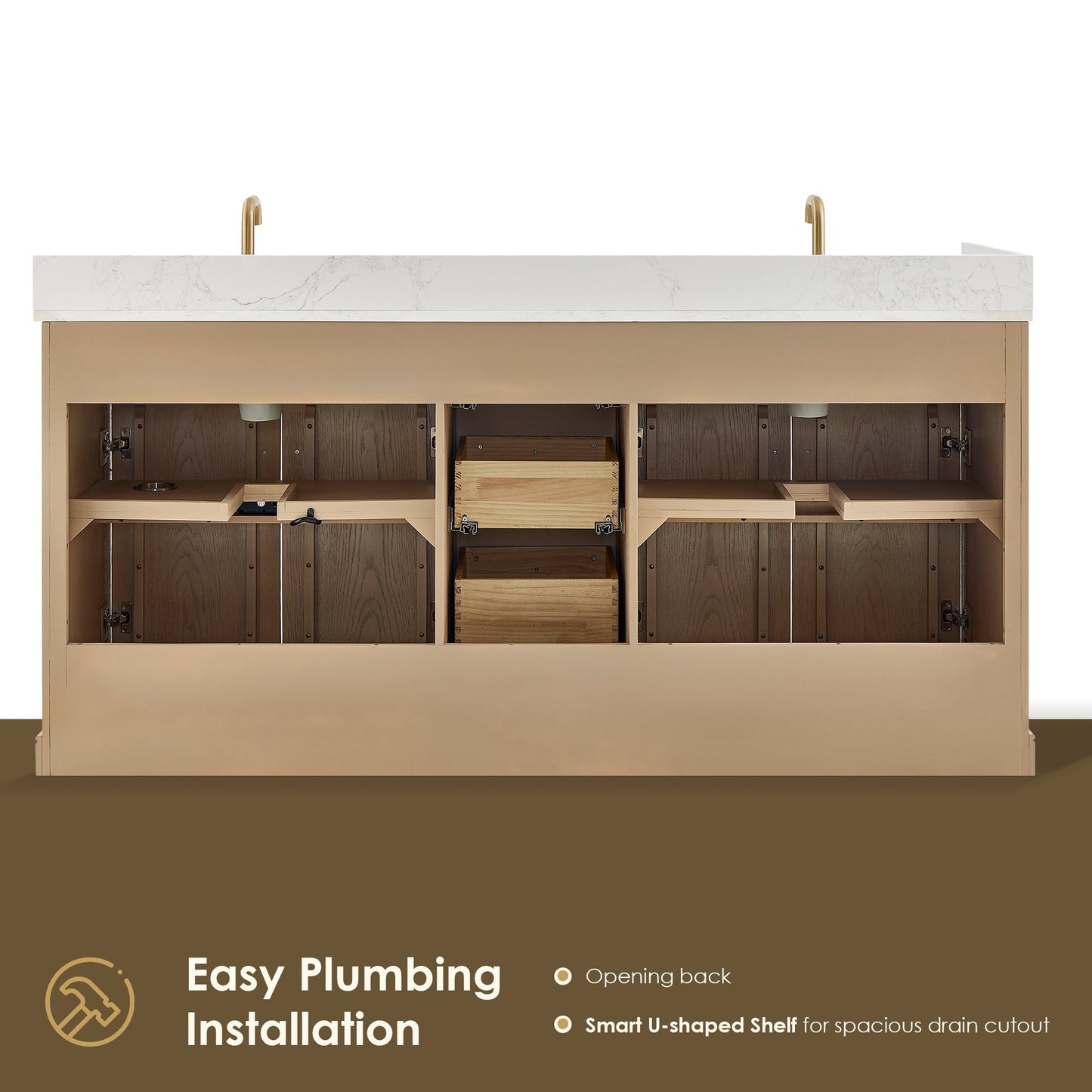 Altair Designs Barnett 36"/48"/60“/72" single/double vanity with top - 589036-NK-GW-NM