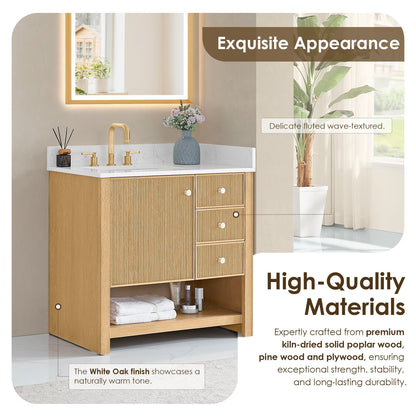 Altair Designs Cecil 36"/48"/60"/72" single/double vanity with top - 590036-WO-GW-NM