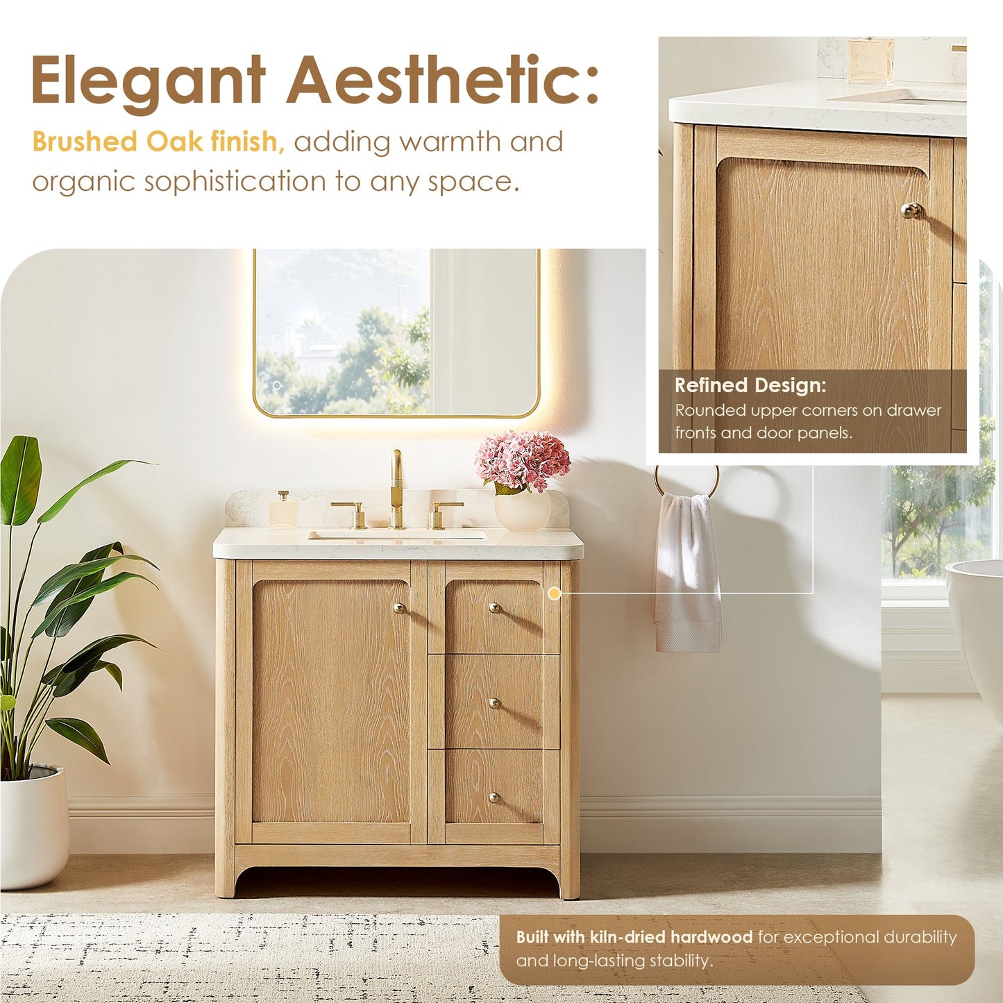 Altair Designs Milner 36"/48"/60"/72" single/double vanity with top - 591036-BA-GW-NM