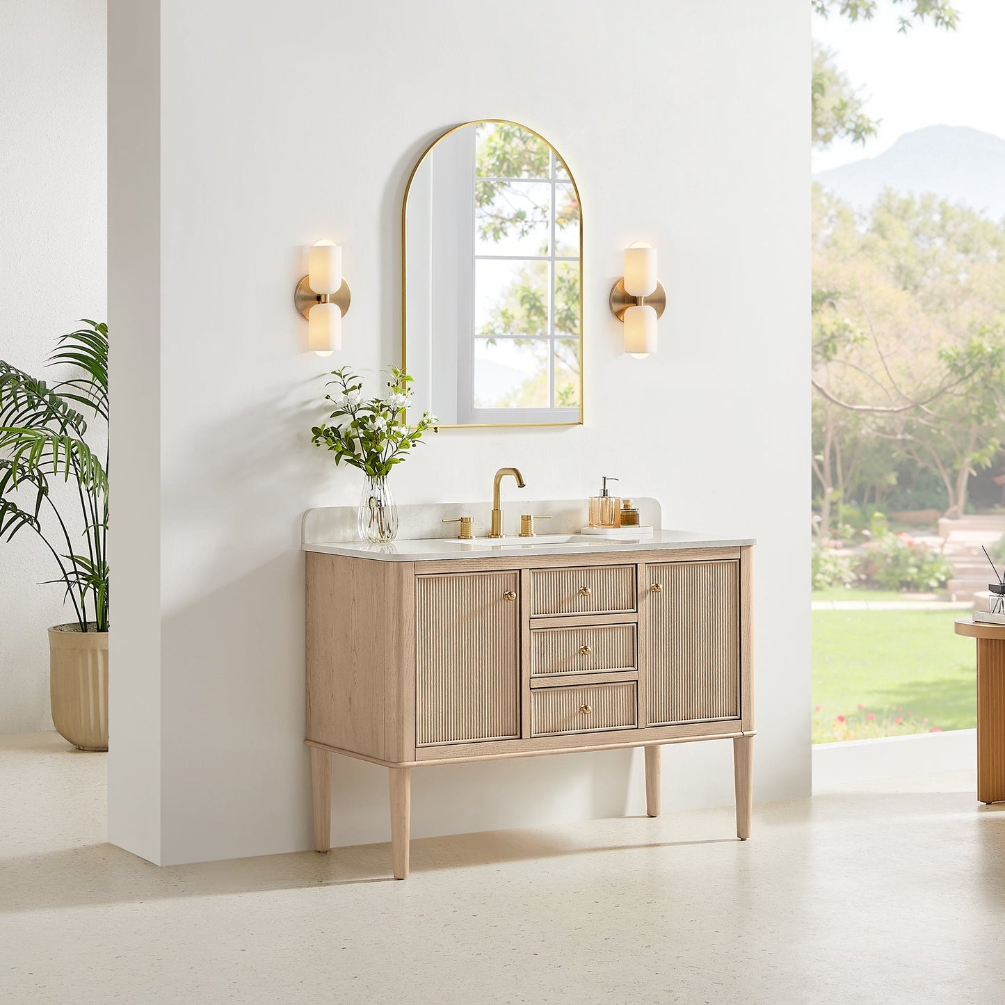 Altair Designs Blaise 48"/54"/60"/72" single/double vanity with top - 593048-LA-GW-NM