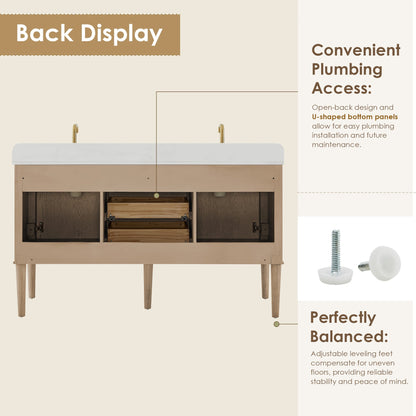 Altair Designs Blaise 48"/54"/60"/72" single/double vanity with top - 593048-LA-GW-NM