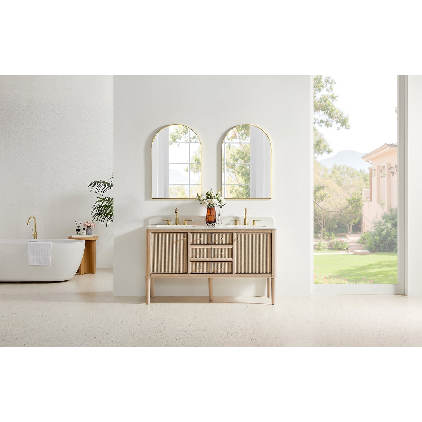 Altair Designs Blaise 48"/54"/60"/72" single/double vanity with top - 593048-LA-GW-NM