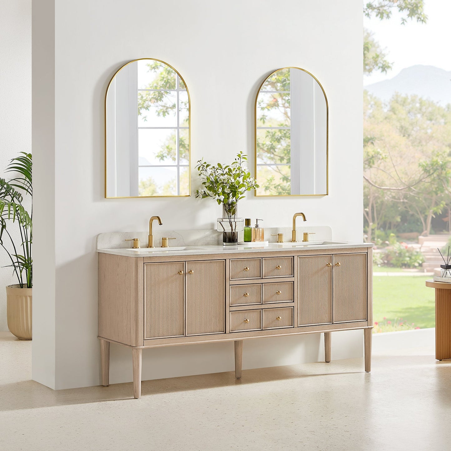 Altair Designs Blaise 48"/54"/60"/72" single/double vanity with top - 593048-LA-GW-NM