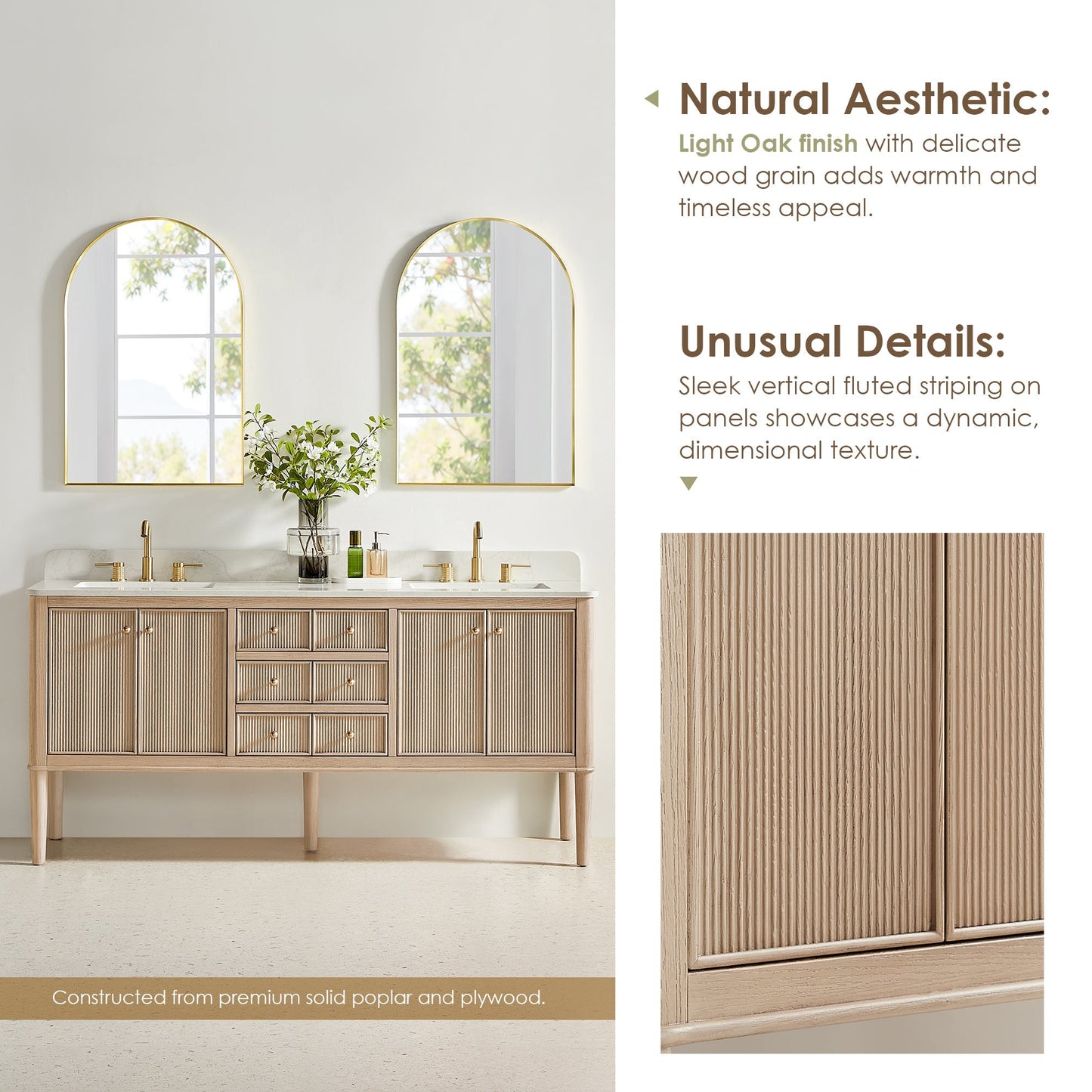 Altair Designs Blaise 48"/54"/60"/72" single/double vanity with top - 593048-LA-GW-NM
