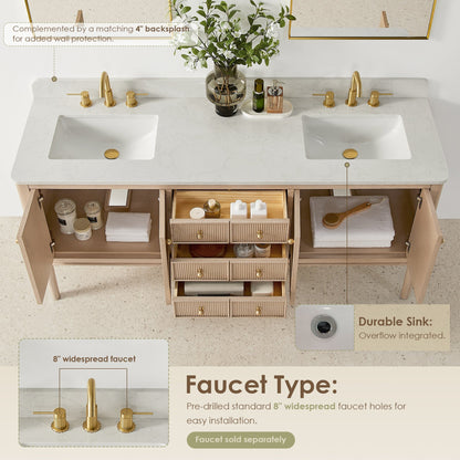 Altair Designs Blaise 48"/54"/60"/72" single/double vanity with top - 593048-LA-GW-NM