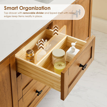 Altair Designs Orasia 36"/48"/60"/72" single/double vanity with top - 595036-MB-CMQ-NM