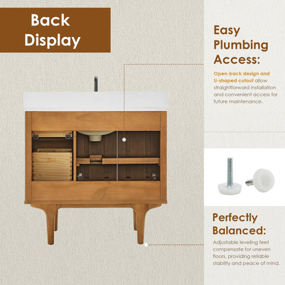 Altair Designs Orasia 36"/48"/60"/72" single/double vanity with top - 595036-MB-CMQ-NM