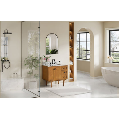Altair Designs Orasia 36"/48"/60"/72" single/double vanity with top - 595036-MB-CMQ-NM