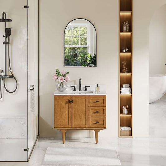 Altair Designs Orasia 36"/48"/60"/72" single/double vanity with top - 595036-MB-CMQ-NM