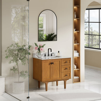 Altair Designs Orasia 36"/48"/60"/72" single/double vanity with top - 595036-MB-CMQ-NM