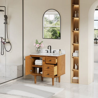 Altair Designs Orasia 36"/48"/60"/72" single/double vanity with top - 595036-MB-CMQ-NM