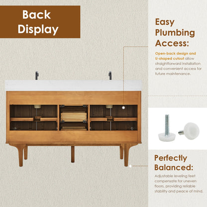 Altair Designs Orasia 36"/48"/60"/72" single/double vanity with top - 595036-MB-CMQ-NM
