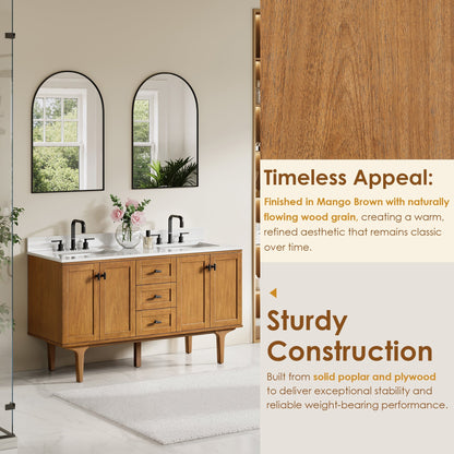 Altair Designs Orasia 36"/48"/60"/72" single/double vanity with top - 595036-MB-CMQ-NM